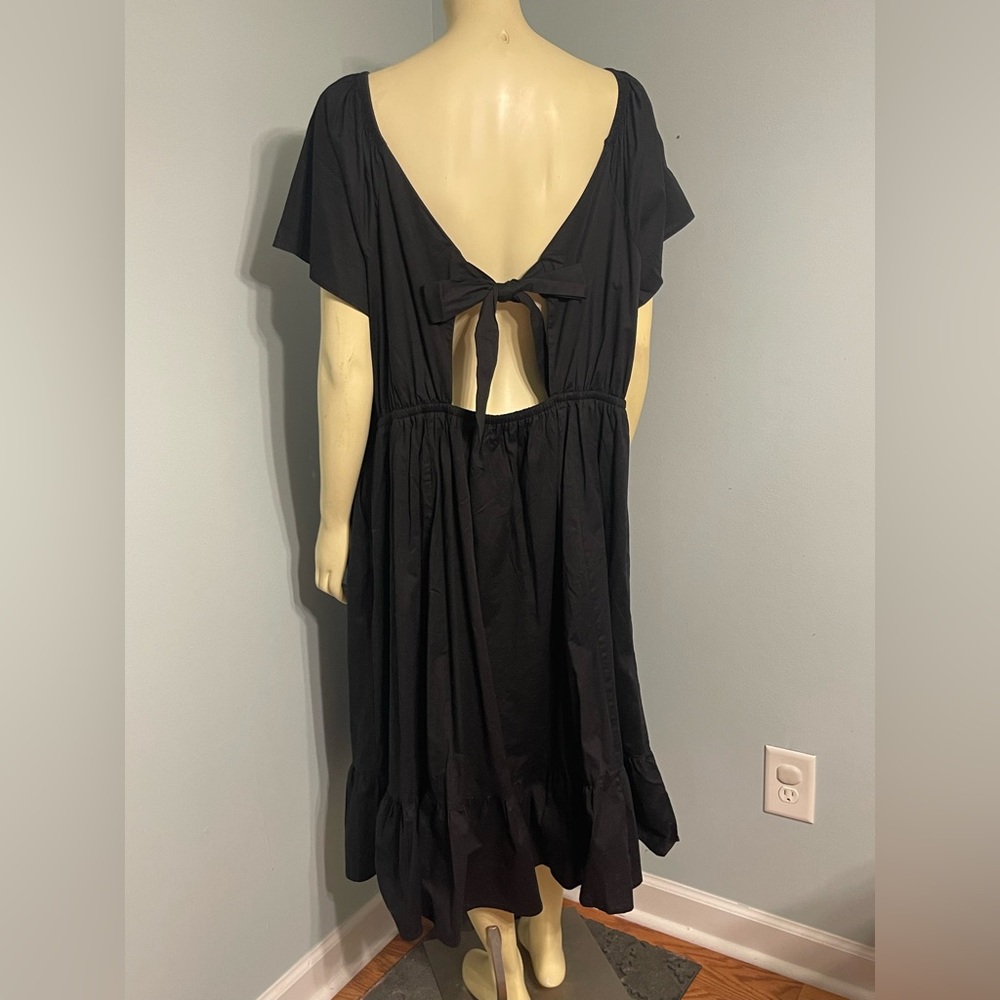TORRID BNWT 3X(22-24) Midi Poplin Sheer Waist Tie Back Dress - Picture 4 of 7